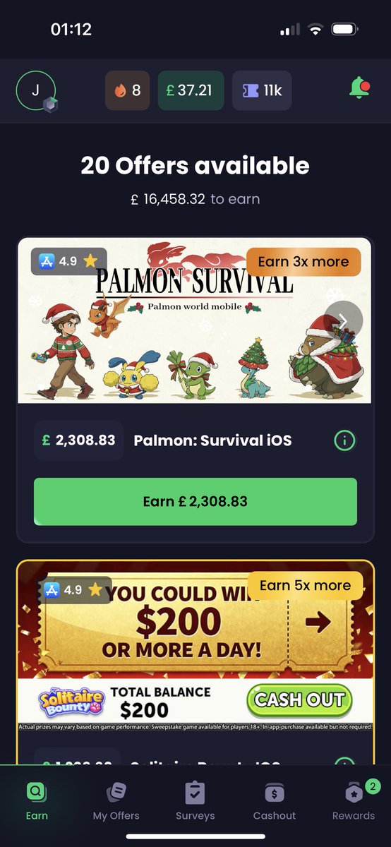 TheRealJM7_'s tweet photo. Proof that you can make money using the FreeCash app @everyone 

I’m already at £37.21 after a few days, you just need to grind the challenges which only takes a few minutes a day 

Sign up here for an £8 bonus 

https://t.co/fdKpdPKZlL https://t.co/DY9RSUMHjC