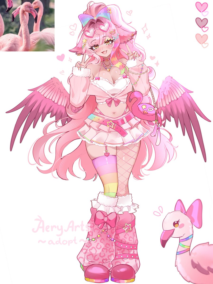 🩷Gyaru Flamingo | Design Adopt Auction 🖤
Ends in 24hrs after last bid!
                        
SB: $150             
MI: $15             
AB: $450 (includes commercial use)
          
Rules in comments  
🔁  are ultra appreciated! ૮ ˶ᵔ ᵕ ᵔ˶ ა