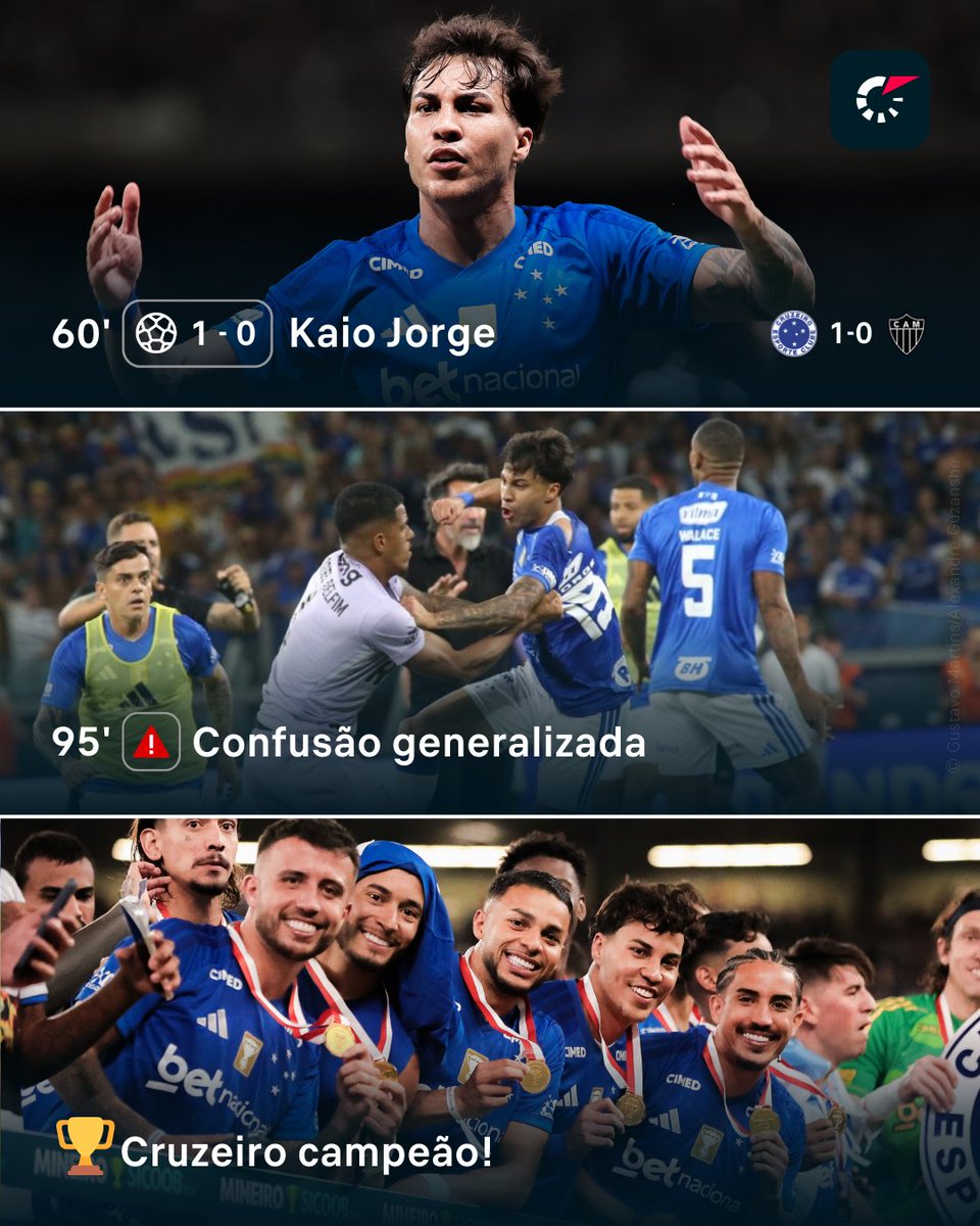 FlashscoreBR's tweet photo. Isso que é brigar para ser campeão! 👀
Faz gol, entra em confusão e levanta taça! Prazer, Kaio Jorge!
#Flashscore #Estadual #Mineiro #Cruzeiro https://t.co/gPjbcNrKZ5