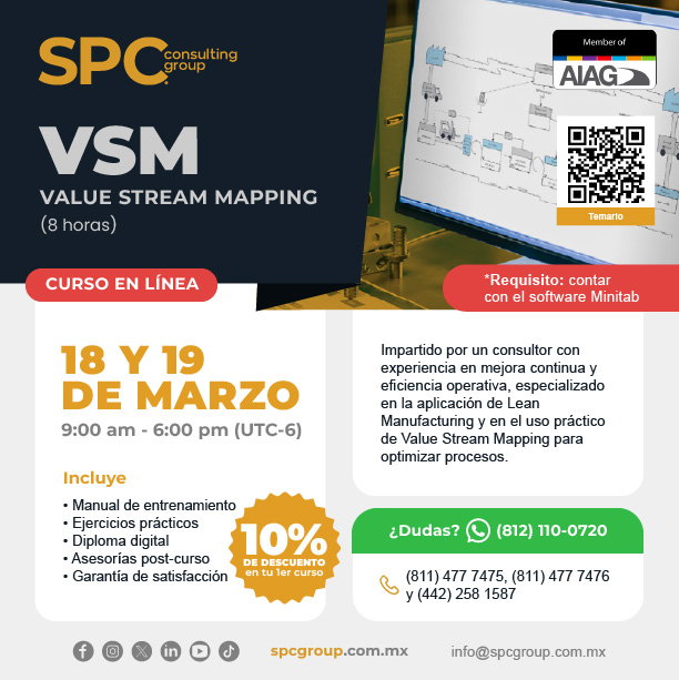 SPC_MEX's tweet photo. Lean empieza con claridad del flujo ⚙️

¡Separa tu lugar!

Calendario de cursos 2026:
➡️ https://t.co/kwIKLgrifo

Más información:
📨 info@spcgroup.com.mx
📲 https://t.co/mVPsGifRxK

#ValueStreamMapping #VSM #LeanManufacturing #MejoraDeProcesos #Capacitación #spcgroup https://t.co/sh1BCVvOed