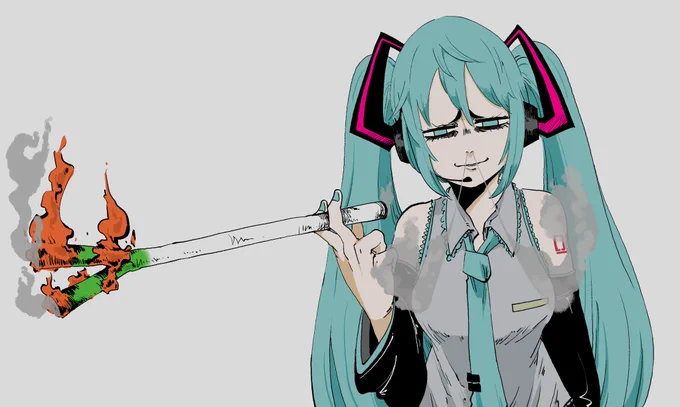 #ミクの日 なんかミクの日らしいので過去絵再掲