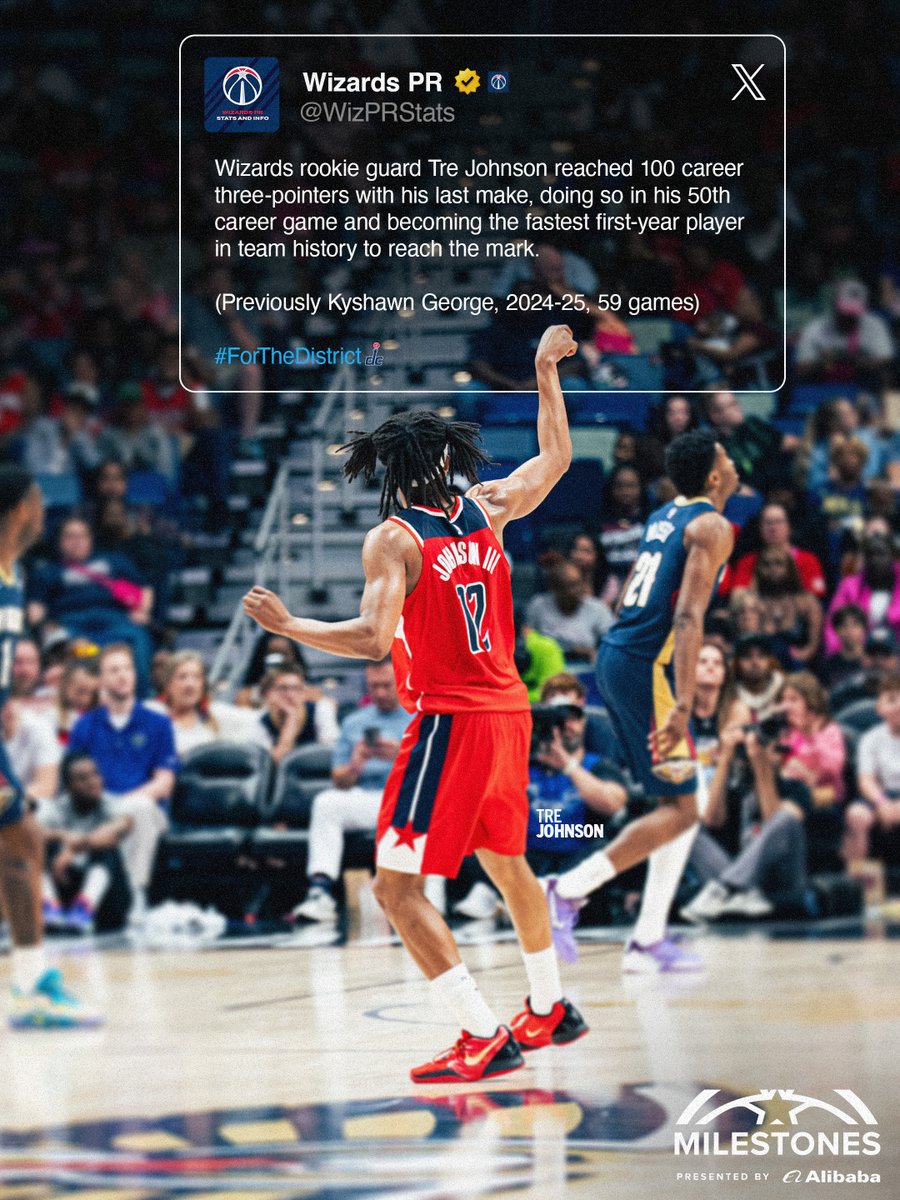 Tre out here breakin' franchise records 📊
#ForTheDistrict | @AlibabaGroup