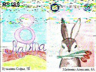 JR7IMN's tweet image. SAKHACUBE-CHOLBON（#RS18S） #SSTV. 2026-03-09 01:08UTC.
Tried using a self-made turnstile antenna with a reflector.