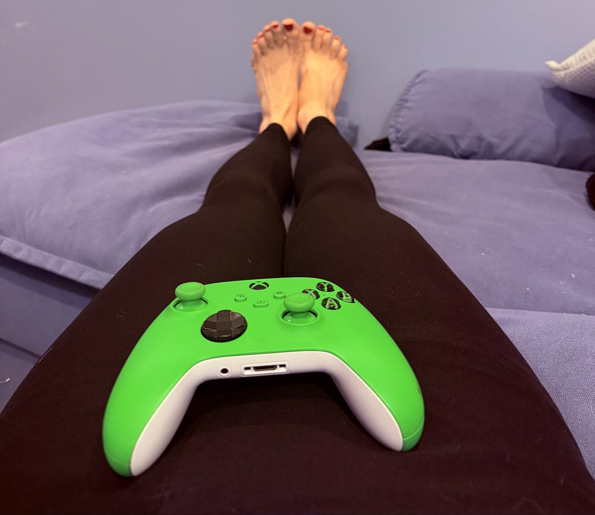 Size15Queen's tweet photo. Relaxing after a long day of playing  Street Fighter 6. Hey JP’s not going to kick his own ass!

#SF6 #gamergirl #Size15 #FGC https://t.co/WDLpPm4a7r