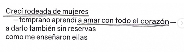 no puedo dejar pasar este 8M sin el reposteo anual del poema  "Mi casa es una mujer" qué no podría describir mejor la experiencia de crecer con mujeres, amar mujeres, honrarlas. 🫀
 por <a href="/pidoelsilencio/">camila mermet</a> (camila mermet, en Relicario)
