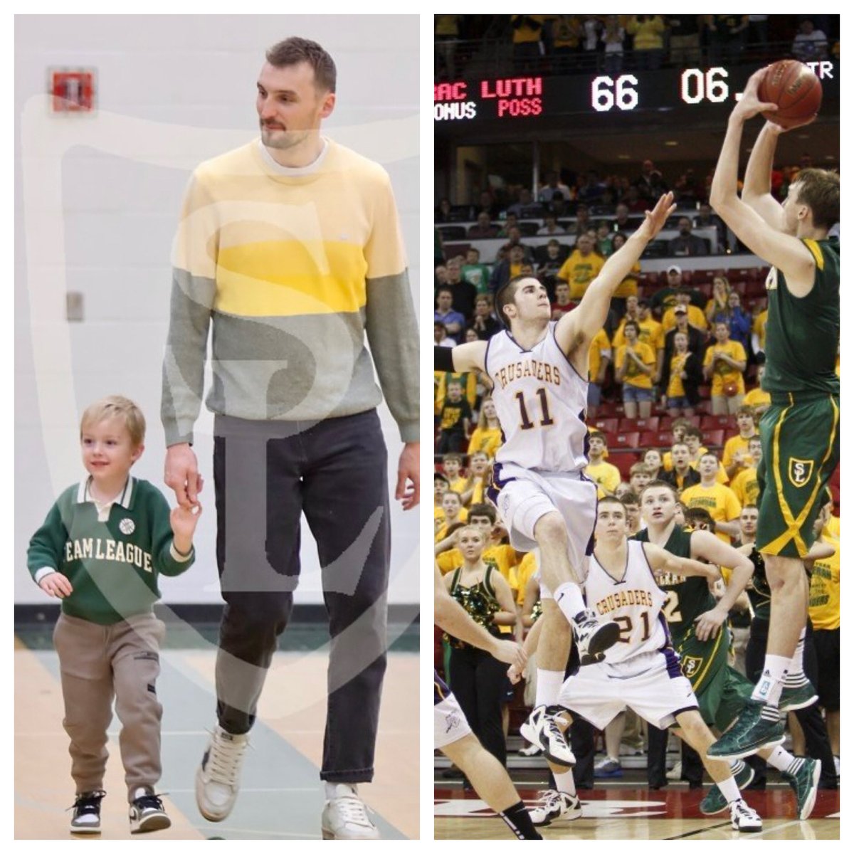 CrusaderBasketb's tweet photo. Sheboygan Lutheran Crusader Great Sam Dekker showed up with his son Wolfie and his Dad Coach Todd Dekker at last nights Regional Final Championship at Sheboygan Lutheran. 

#1 #wiaabb 

@WisBBYearbook @JordanLoppnow @TravisBOUND @ColtonWilson23 https://t.co/6R6rjDAD8k