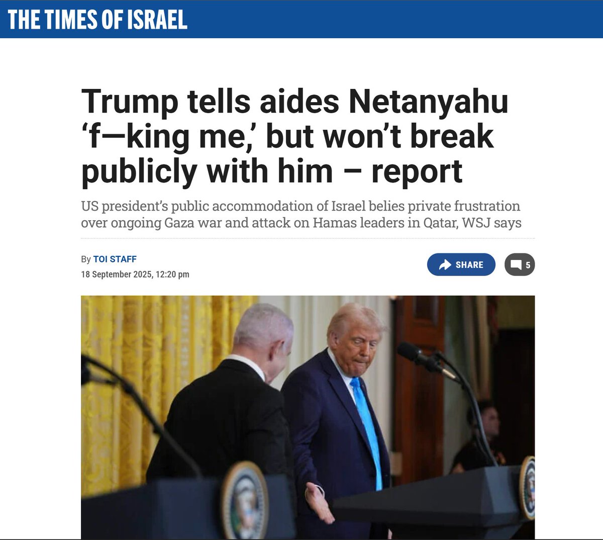 morganwarstler's tweet photo. Here is my suggestion for Trump/Texas Oil, fuck  Bibi back:

1) Trump stops US energy exports.  Prices stay cheap here.

2) Trump tells Iran that Israel will pay for damages to oil facilities. Let Bibi scream no.

3) Trump tells AIPAC, US is pulling back in 10 days if SAVE AMERICA doesnt pass.

4) 10 days later, if it's not done, AIPAC is proven weak to US nativists.

5) Trump arms Iranians and they and IDF go boots on the ground take down hardliners in regime...  using the encyclopedic list of hardliners Trump gives them in descending order.

WHILE the US pulls back and defends ME oil and water installations and the straits of Hormuz

6) Trump tells Iranian regime, when you decide to invite in Texas Oil guys to double your production, call me, and I will tell the invaders to stop.

No US troops.
No Kurds.
Israel and Iranians go in alone.

WORST CASE: Iranians dont fight, and IDF gets assed kicked.  US energy stays chea.  ME stays secure.  US makes overtures to Iran that give the new guy the ability to cut deal with US and Israel doesn't win.