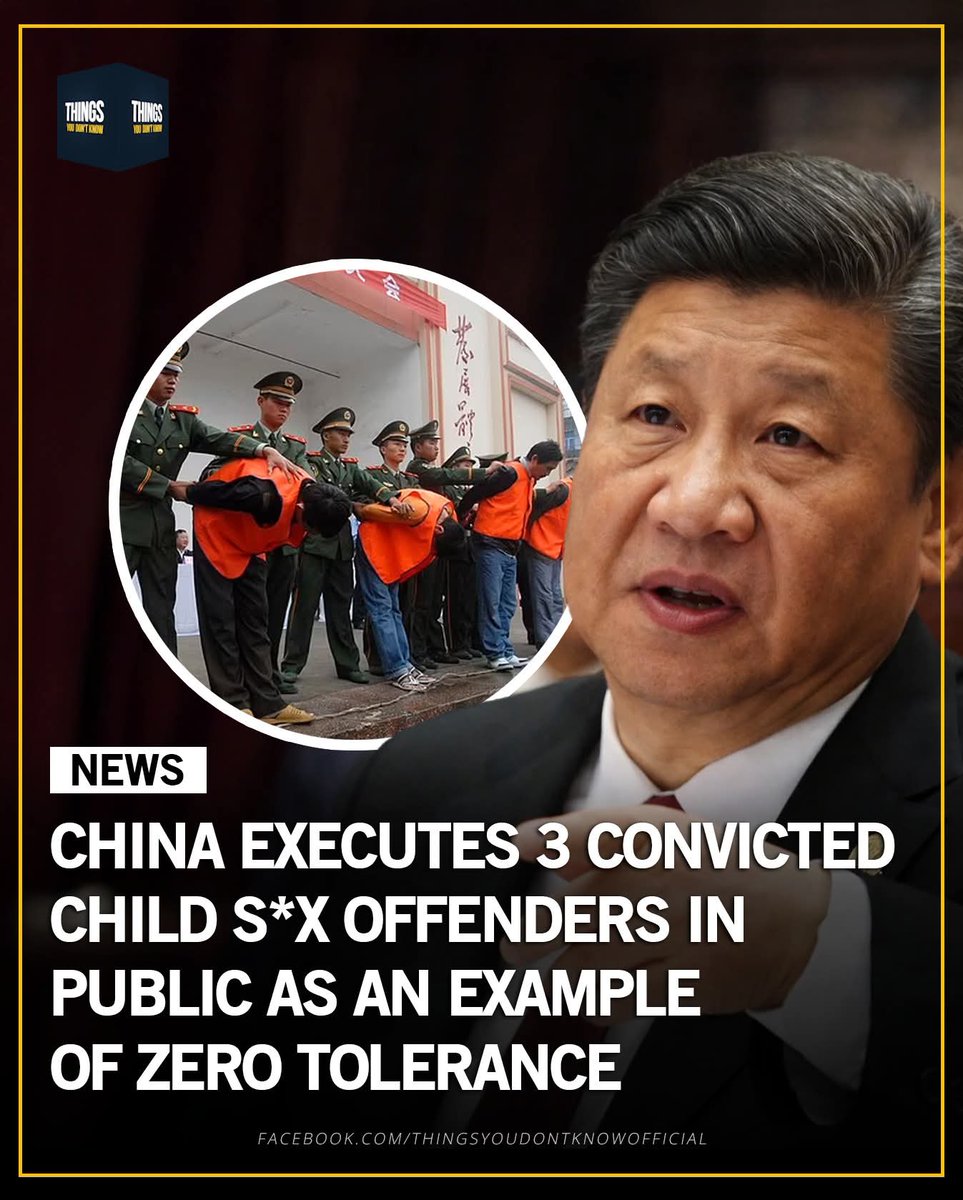 It's not often I agree with China. Rarely. But this they got right. 

We should do this in America. 

One was a teacher. One used social media to lure children. One abused a girl for five years until she ended her own life. China executed all three.

China's Supreme People's