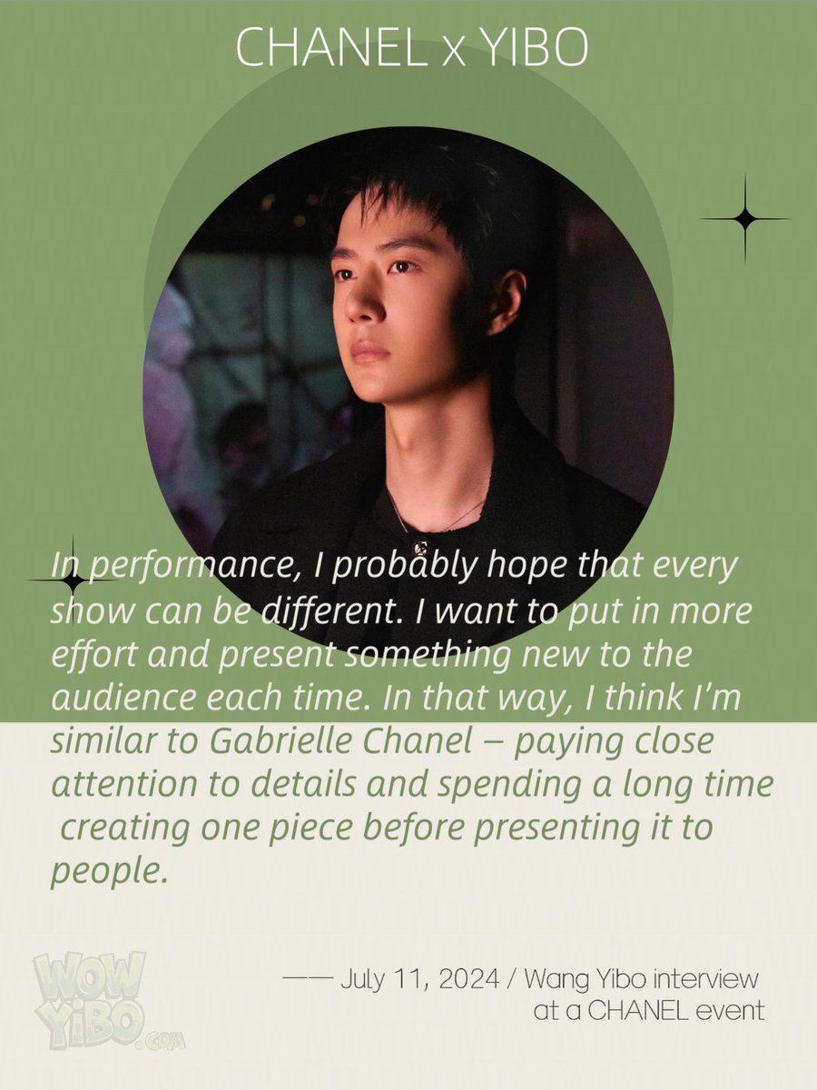 wowyibo_com's tweet photo. The final event is today — wondering what kind of handsome Yibo will show up💚

#王一博
#WangYibo
#ワン·イーボー
#WangYiboxCHANEL https://t.co/SJX0Kd78iJ