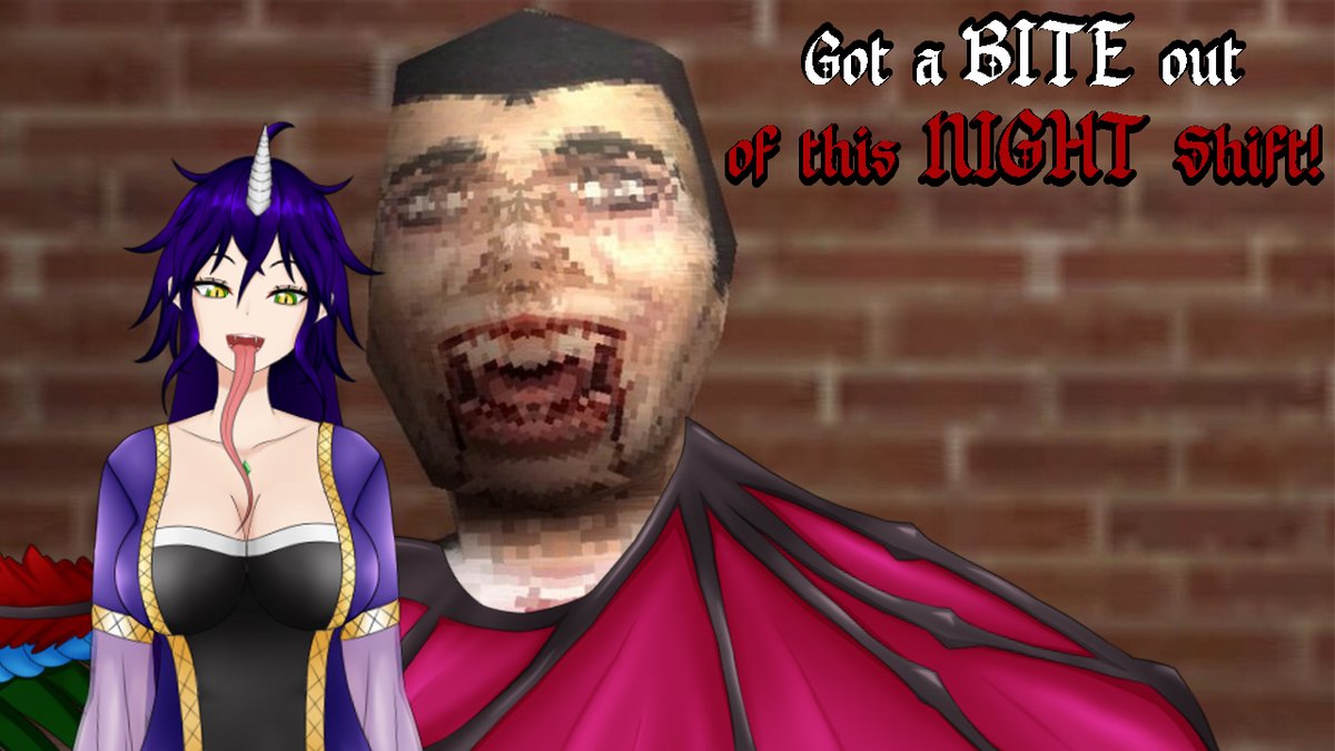MagiQDog's tweet photo. {Bite Night} Got a Bite out of this Night Shift https://t.co/obnWXMnJzN Hey Vampires. Lets bite into the night in Bite Night! And yeah the puns are bad. #Vtuber #VtuberEN #ENVtuber #streamer #streaming #bitenight #horrorgame #gaming #gamer https://t.co/1WiP5D08TM