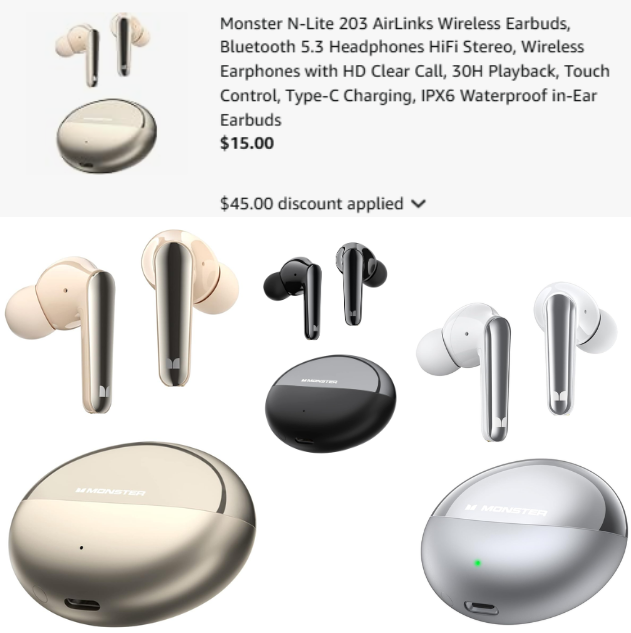 PriceErrors's tweet image. 🎶Monster N-Lite Earbuds #ad 

Now $15.xx
Reg $60.xx 
Use Code 73NMQ6XV + Clip Coupon

joylink.io/rVCOdDP

#couponing #beats #headphones #clearance