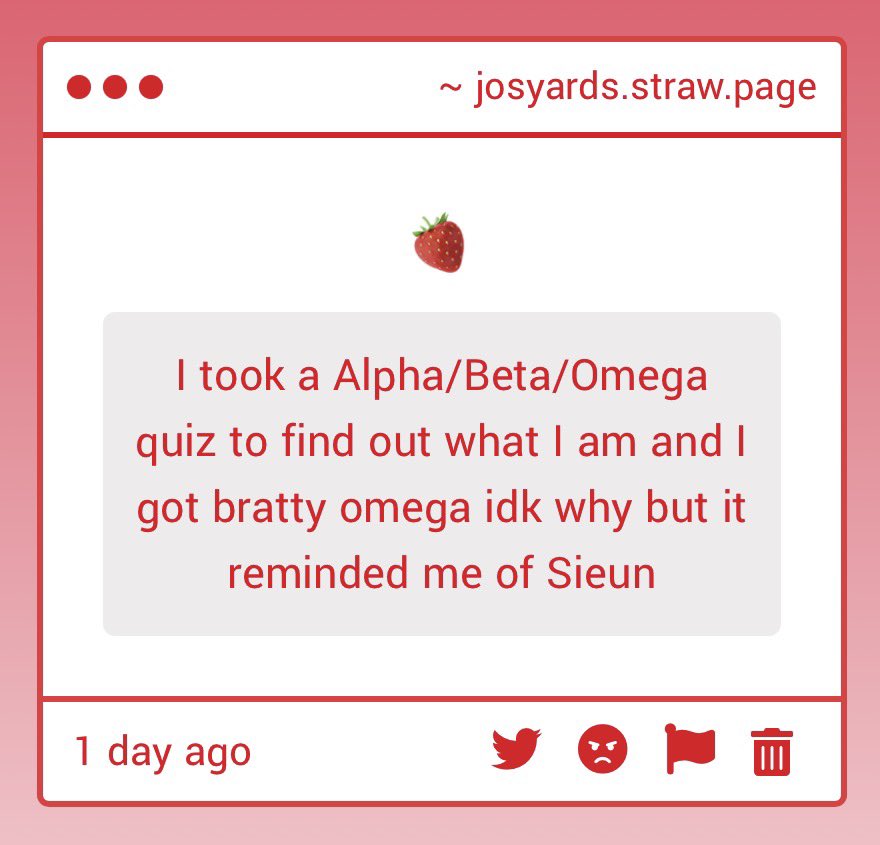 josyards's tweet photo. im crying everything is shse. i did this two years ago and got dominant alpha and i remember my biggest issue with that was cuz i literally cant decide anything for myself so how would i decide for someone else too. anyways #betaforlife https://t.co/g8AQq1Zhit