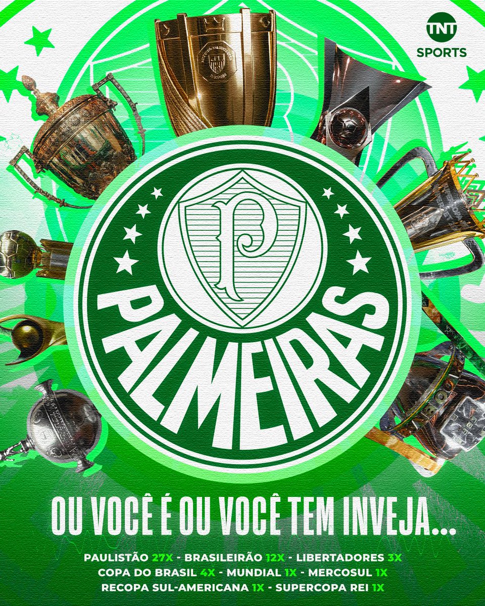 O VERDE É A COR DA INVEJA! 🟢 O Palmeiras conquistou mais uma taça e deixou os rivais na saudade mais uma vez... #FutebolBrasileiro #PaulistãoNaTNT #PaulistãoNaHBOMax