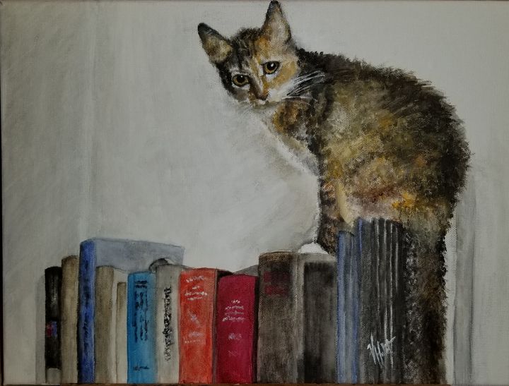 vaarmcc's tweet photo. Art of the Day! "On Top of the Books". Buy at: https://t.co/keOab3cxzo https://t.co/5wkfNCHRJg