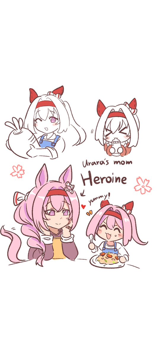 Urara-chan’s mom! Heroine ❤️🌸
Haru loves mommy’s carrots rice most!✨🥕