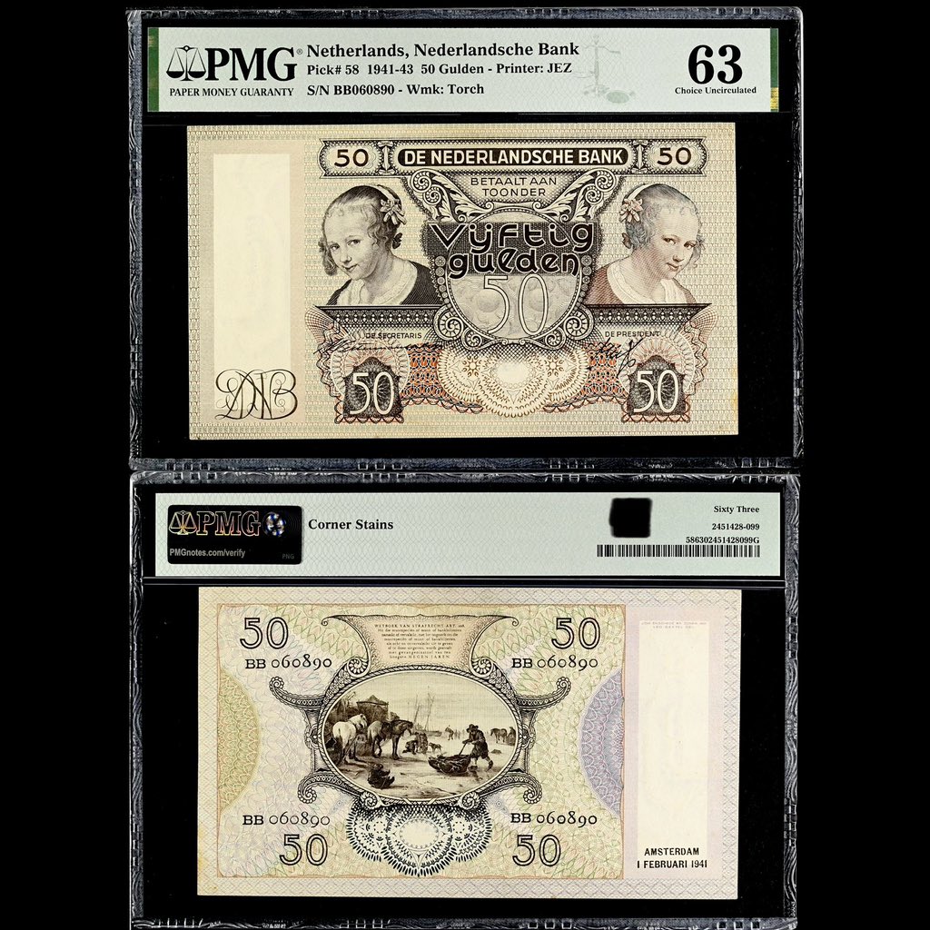 derDunkelh25663's tweet image. Netherlands Pick# 58 1941-43 50 Gulden, S/N BB060890
#banknoteworld #moneycollection #banknotecollection #moneycollector