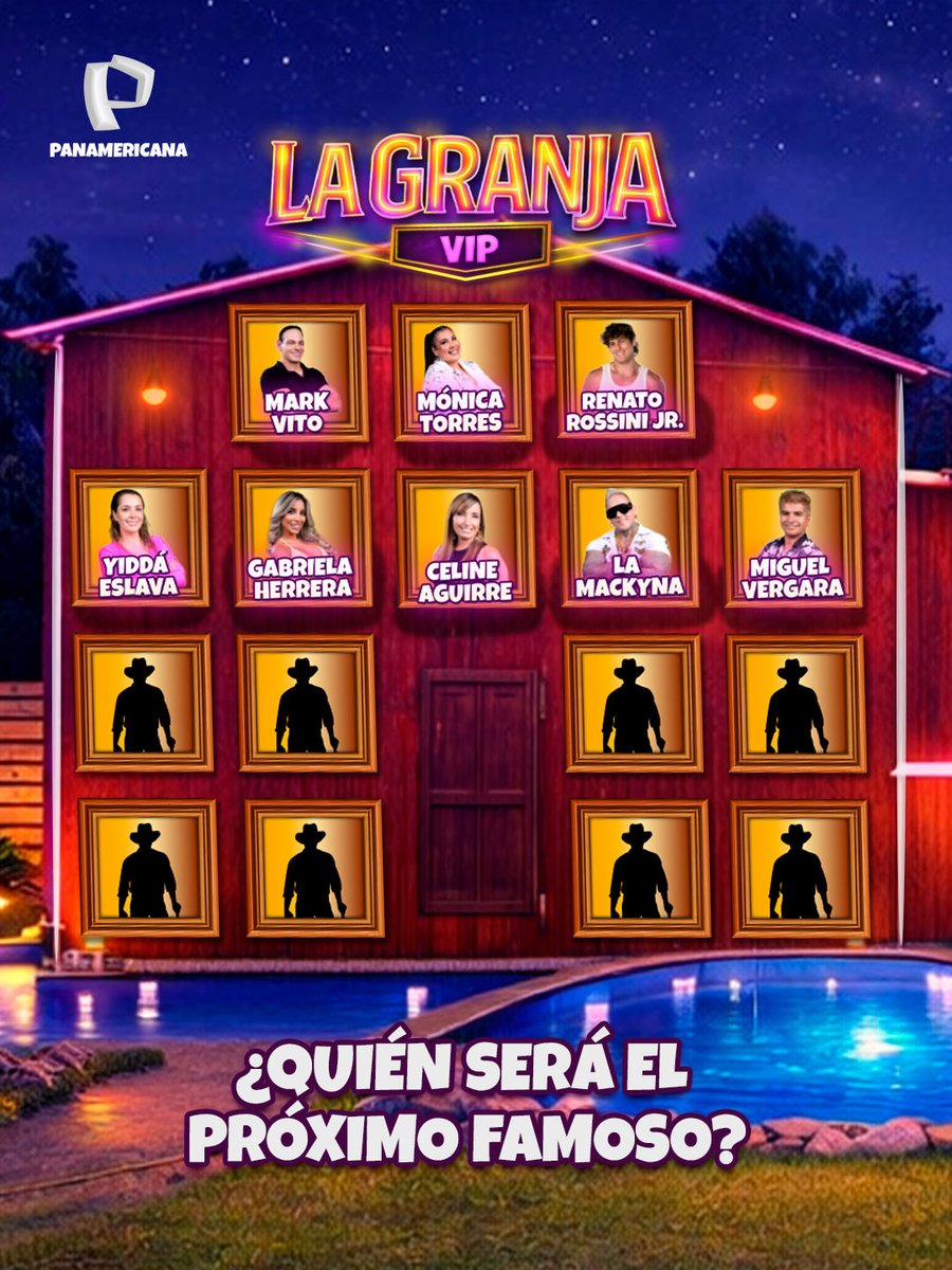 lagranjavipperu's tweet photo. Estos son los ocho famosos confirmados para #LaGranjaVIP 🐓✨
La granja ya empieza a tomar forma y muy pronto conoceremos quiénes más se atreverán 👀🔥
¿A quién te gustaría ver en la granja? 👇
📺 Gran estreno lunes 16 de marzo por @PanamericanaTV
#LaGranjaVIP #Confirmados https://t.co/4AqQ6BHdNc
