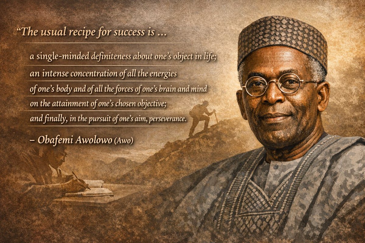 Recipe for Success
- Singlemindedness of purpose
- Intense pursuit of purpose
- Perseverance

Do have a beautiful week.