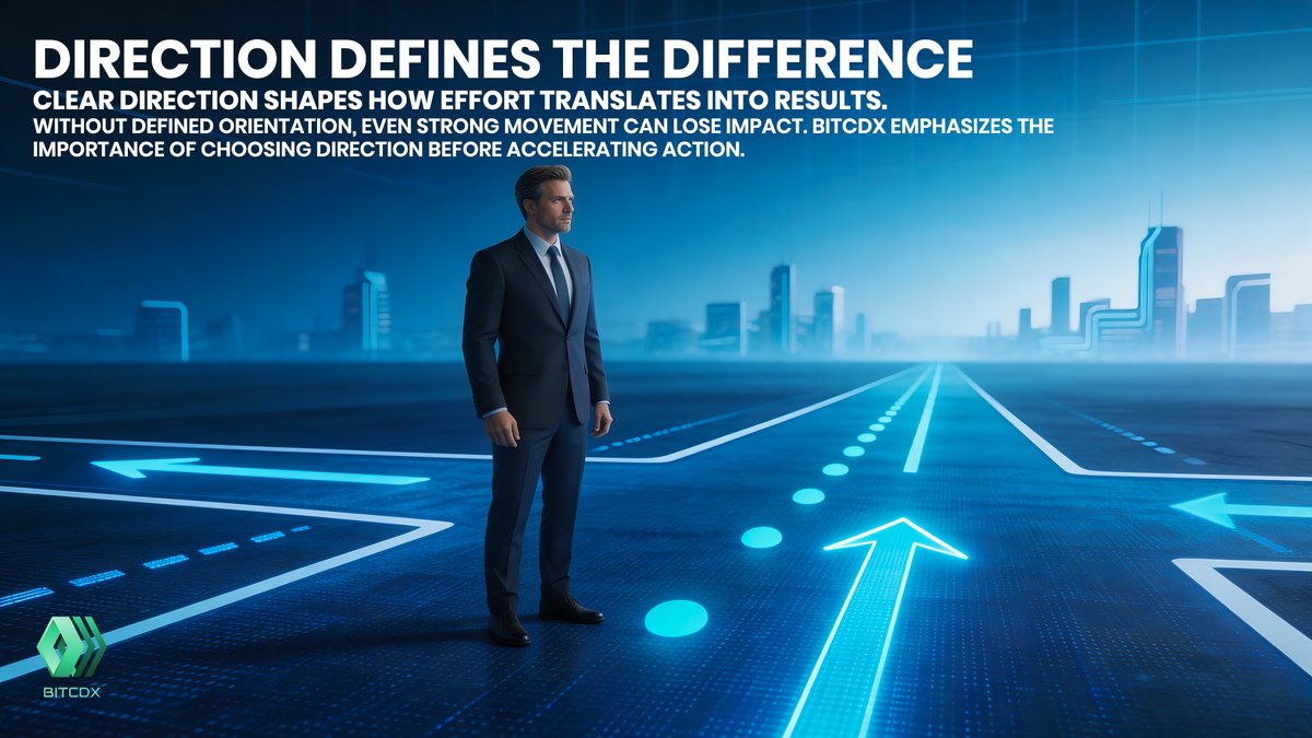 BITCDX_Global's tweet image. ✨ Clear orientation determines whether effort compounds or disperses. 🌐
🔍 Movement alone isn’t progress alignment creates impact. 🚀
🌱 Bitcdx helps define direction before increasing pace.

#Bitcdx #DirectionMatters #StrategicOrientation #DigitalInsight