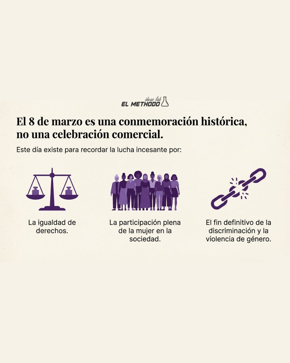 el_methodo's tweet photo. Hoy no es solo una fecha, es memoria, lucha y poder. ✊💜 
Porque cuando una mujer avanza, avanzamos todos. 💜👑

#DiaDeLaMujer #8M #MujeresQueInspiran #Igualdad #FuerzaFemenina #Empoderamiento #Mujeres #Respeto #Cambio #MujeresQueTransforman ✊💜✨🌸 https://t.co/VCBeYFFIz5