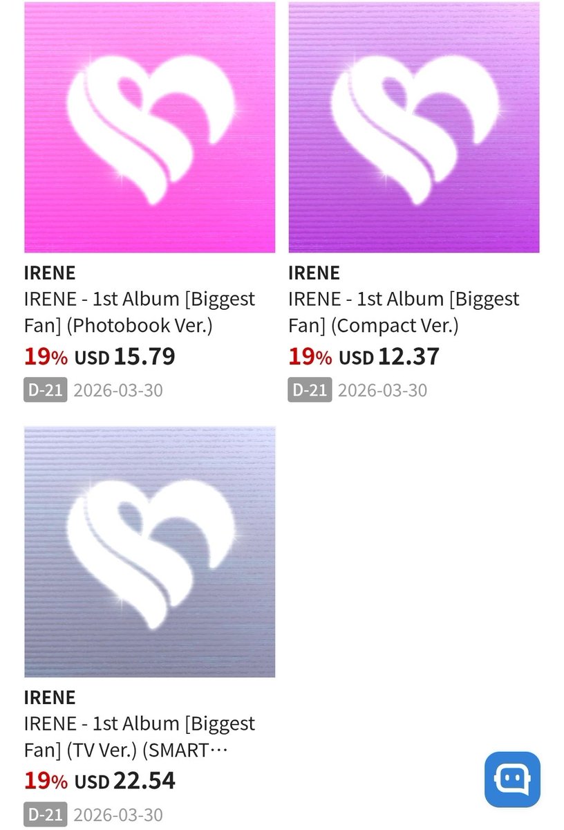 rvelites's tweet photo. IRENE's 1st Full Album <Biggest Fan> will have 3 versions! 

🩷Photobook Ver
🩷 Compact Ver
🩷 TV ver (smart album)

https://t.co/wQELmpccul

#IRENE #아이린
#BiggestFan #IRENE_BiggestFan
#RedVelvet #레드벨벳 https://t.co/dtzwqXWttx
