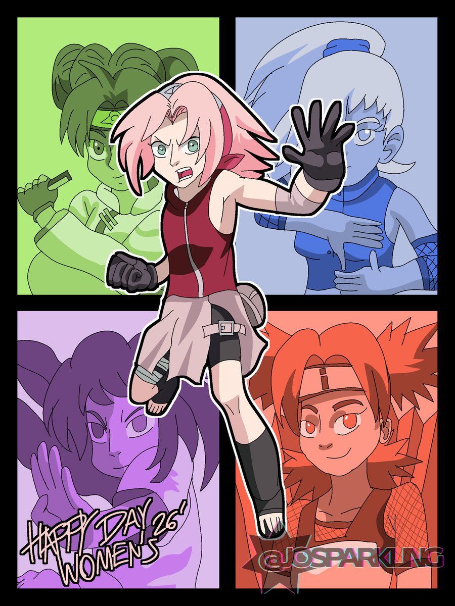 Josparkling_16's tweet photo. An illustration celebrating International Women’s Day with Naruto kunoichi representing strength and growth. 

I wish all the women in the world the very best, and may their paths be filled with strength. 💐

Art truly by yours.

#naruto #kunoichi #sakura #anime #narutoshippuuden https://t.co/s6iOvoAjfV