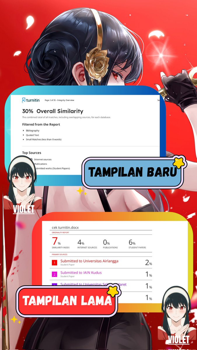 VIOLET || CEK TURNITIN & PARAFRASE 🦭 tweet media