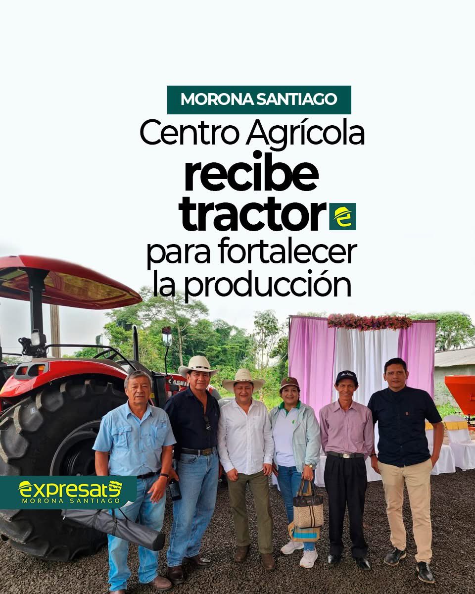 [ECONOMÍA] COMUNIDAD: el Centro Agrícola del cantón Morona recibió un tractor para fortalecer la producción. La entrega formal se desarolló con la presencia de la Viceministra de Agricultura en el cantón Palora.

En un importante paso para el fortalecimiento del sector