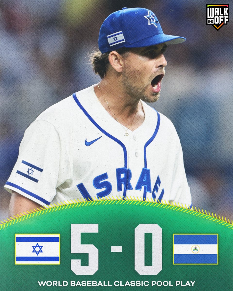 BRWalkoff's tweet photo. Israel SHUTS OUT Nicaragua to grab their first win of pool play 🇮🇱 https://t.co/QNdeDb8bbD