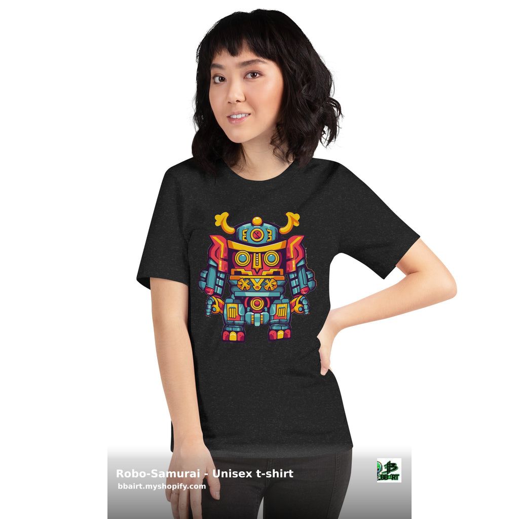 thebbairt's tweet photo. Unleash your inner warrior with the Robo-Samurai Tee from Vector Realms Collection at BBairt! Crafted with 100% cotton for ultimate comfort and style. Get yours for just $20.99 from Printful today! #FantasyMerchandise #FlatVector #SciFi #TShirts #VectorArt https://t.co/E6eq70b2rp https://t.co/8pcFz2jQT8