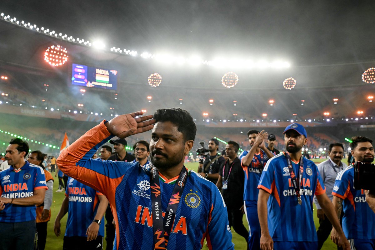 cricbuzz's tweet photo. Sanju Samson debuted in T20Is in 2015.

❌ 2016 T20 WC: Not picked 
❌ 2021 T20 WC: Not picked 
❌ 2022 T20 WC: Not picked 
💺 2024 T20 WC: Picked (Played zero matches)
🏆 2026 T20 WC: Player of the Tournament

Sometimes, the wait is worth the fruit.

#SanjuSamson #T20WorldCup2026 #INDvsNZ