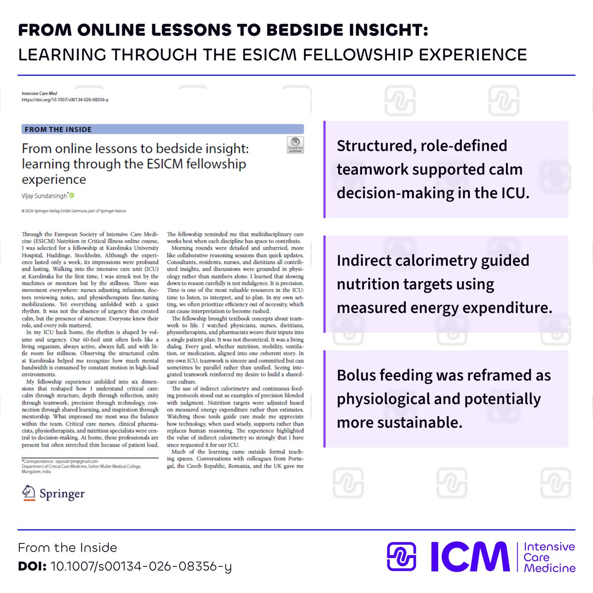 singhmong's tweet photo. My fellowship reflections exploring this question are now published in Intensive Care Medicine. A brief but meaningful learning experience that changed how I see critical care systems.
https://t.co/owaOhj8GAk
#CriticalCare #ICU #MedicalEducation https://t.co/GFIqY7ifRy