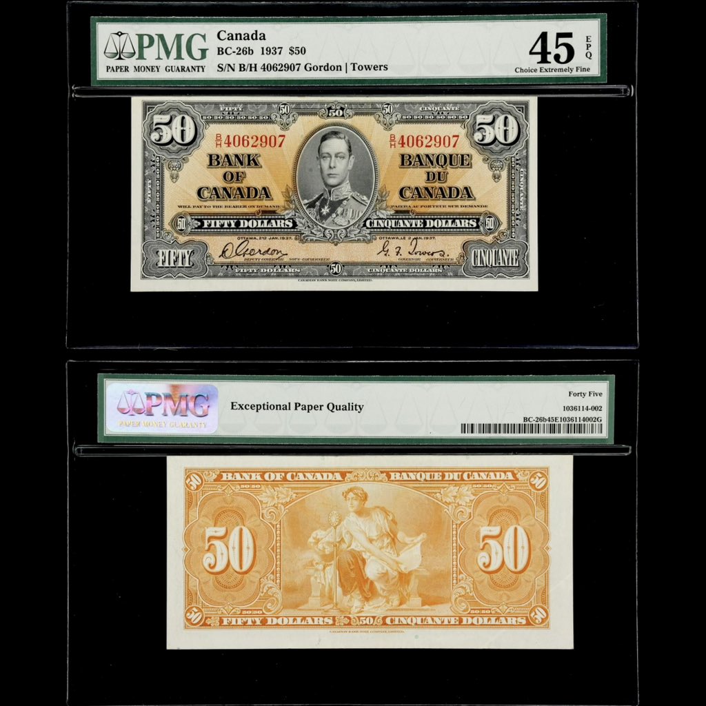 derDunkelh25663's tweet image. Canada BC-26b 1937 $50 PMG45EPQ
#banknoteworld #moneycollection #banknotecollection #moneycollector