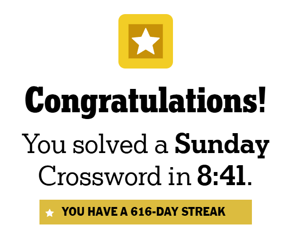 it's 85 seconds to midnight but i'm cooking on crosswords lately, so that's nice i guess