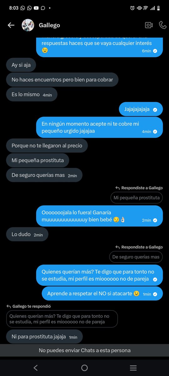Mi perfil claramente dice NO ENCUENTROS, hasta para esto existe el respeto y no hay que atacarse por recibir un no por respuesta 😘 <a href="/pedro_beanz/">Gallego</a>