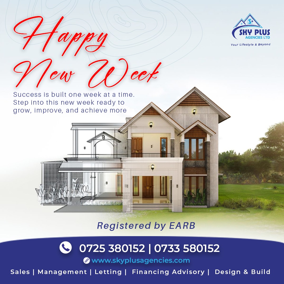 𝙃𝙖𝙥𝙥𝙮 𝙉𝙚𝙬 𝙒𝙚𝙚𝙠

Stay informed. Stay inspired. Stay connected follow our WhatsApp channel whatsapp.com/channel/0029Va…

#Realestate #happynewweek #SkyPlusAgenciesLTD #WeValueYou #happynewweek