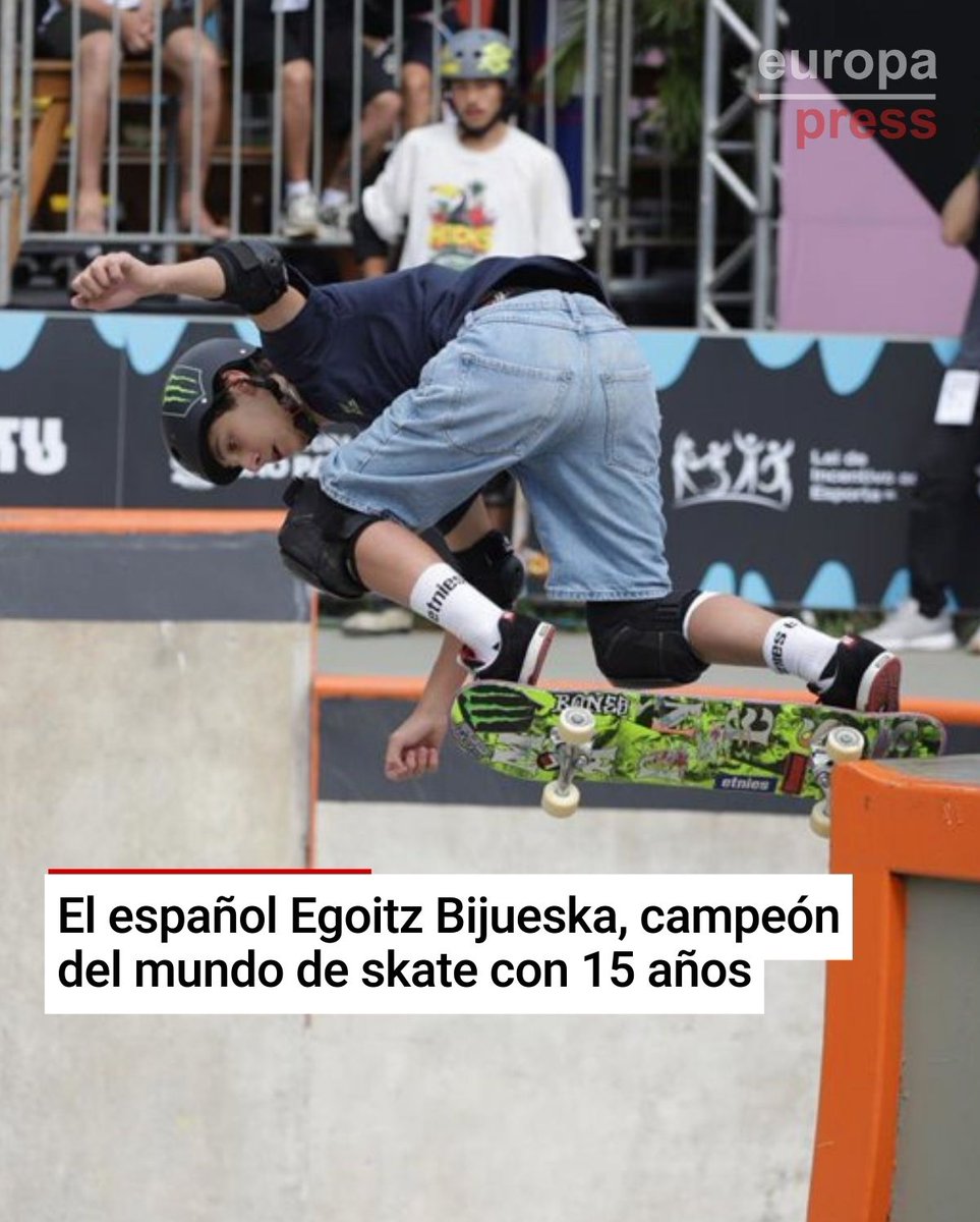 El español Egoitz Bijueska, campeón del mundo de skate con 15 años tinyurl.com/3t2vh82d