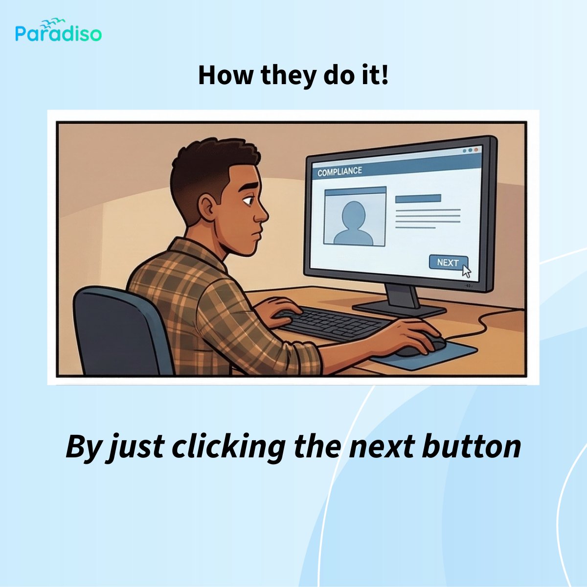 SachChaudhari's tweet photo. Compliance training often becomes a “click next” exercise — completed, but rarely understood.

With AI Roleplay by Paradiso Solutions, employees practice real scenarios with AI avatars and actually learn compliance through interaction.

#ComplianceTraining #AIRoleplay https://t.co/8csJUiOPrO