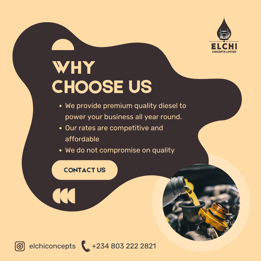 Elchiconcepts's tweet photo. At Elchi Concepts Limited, we provide dependable solutions in energy, oil &amp; gas, and infrastructure support.
Our mission is simple: deliver power, reliability, and excellence.
📍 10 Samora Machel, Asokoro
📞 +2348032222821
#EnergySolutions #AbujaBusiness #NigeriaEnergy https://t.co/B7Vap9A6jn