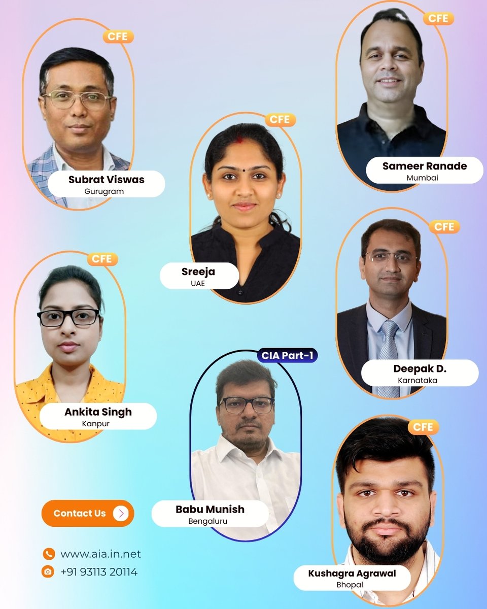 AcademyAudit's tweet photo. Presenting AIA Weekly Achievers | 2026 | Week 10๐
Another week of determined professionals moving one step closer to global recognition.๐
#AIAAchievers #CFE #CAMS #CIA #AIAAchievers #Success #WeeklyAchievers #AML #Compliance #CareerGrowth #ProfessionalCertifications https://t.co/6RZhSTM3Ku
