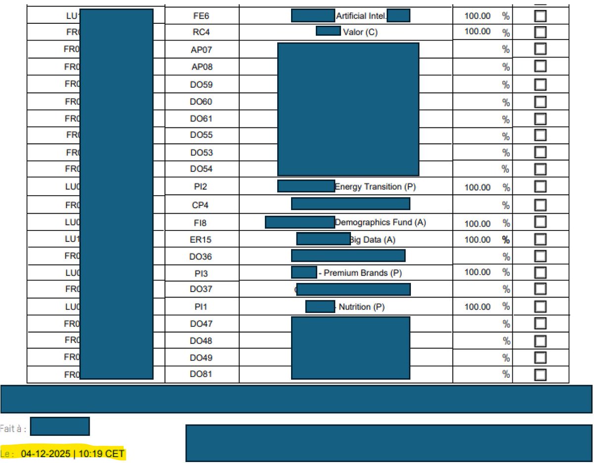 ArteR_Trading's tweet photo. #CGP #ALLOCATIONDACTIFS #ARBITRAGE 

"Encaissons et sécurisons vos plus-values, nous avons maintenant plus à perdre qu'à y gagner" 

À ton avis, sachant qu'on parle d'un encours de contrat à 7 chiffres, penses tu que mon client à quelque chose à redire concernant les frais de gestion ?

Chaque fonds est entre -5 % et -12 % depuis sa sortie.
Et la semaine n'a pas encore débutée ! 
On a économisé "un T3" dans une grande ville.

On en "gagnera" très probablement un ou deux autres lorsque les cendres seront retombées.

Sinon chez les courtiers en ligne, vous trouverez des frais de gestion faibles mais par contre il n'y a aucune gestion.
Ils sont donc hors de prix ✅

À bon entendeur.