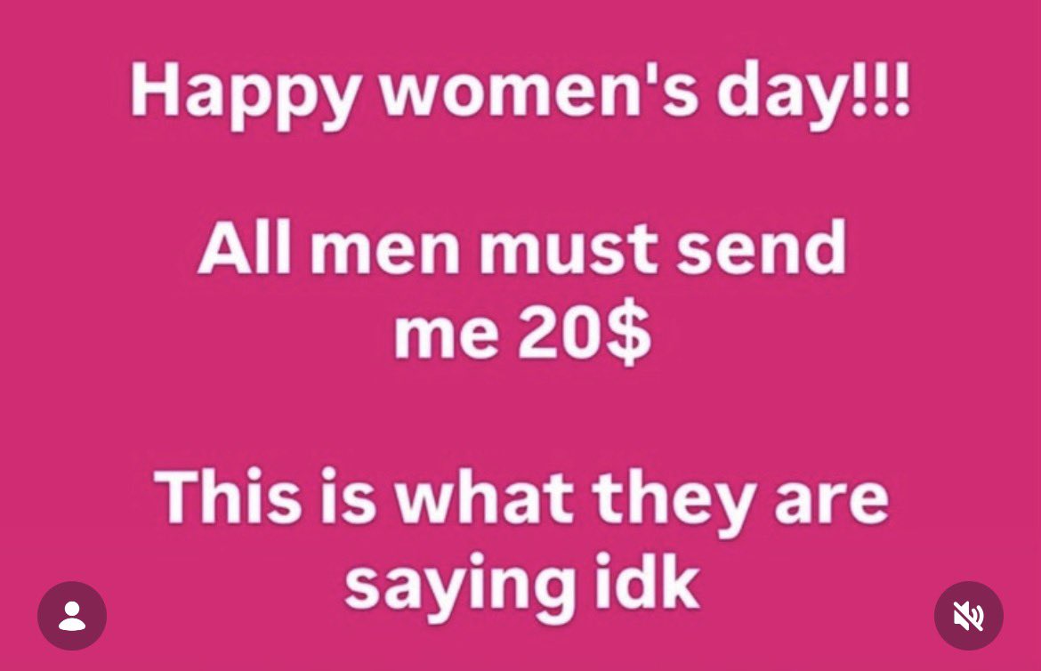 cherrytopsz's tweet photo. Happy international women’s day. Send me money 😘 https://t.co/VZc9BZu6Ll