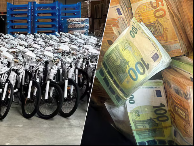 anticovidiano74's tweet image. ‘Halverwege de reis wordt de inhoud van de containers gewisseld’: de ingenieuze truc van de #fatbike #maffia

Nederlandse autoriteiten staan machteloos tegen de vloedgolf aan illegale fatbikes uit China. Op Europees niveau worden wel successen geboekt. Vorig jaar werden zeker