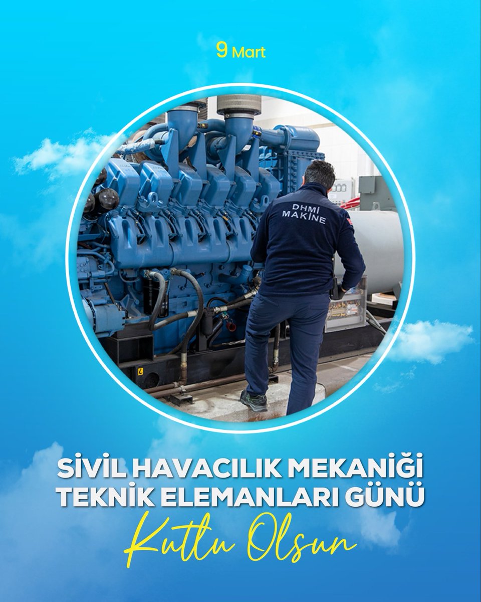 Havalimanlarımızdaki güç, mekanik ve iklimlendirme sistemlerinin kesintisiz ve güvenli şekilde çalışmasını sağlamak için 7/24 fedakarca görev yapan personelimizin “9 Mart Sivil Havacılık Mekaniği Teknik Elemanları Günü” kutlu olsun.