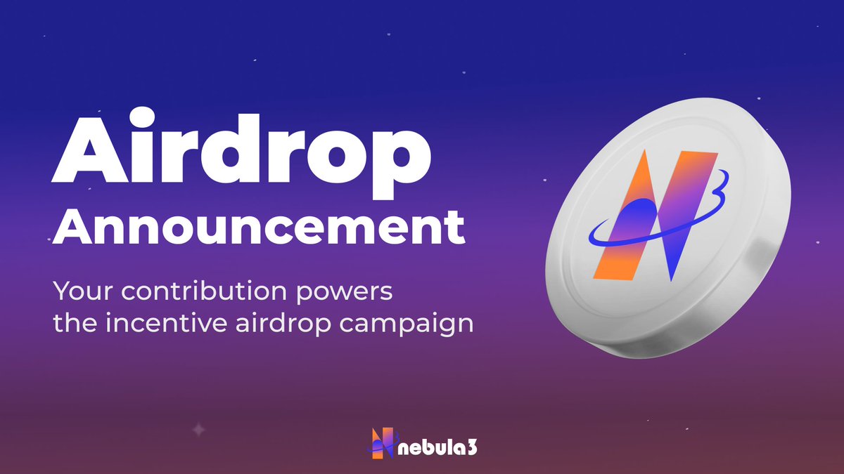 Did you enjoy playing the games on Nebula3 GameFi?

We are distributing an airdrop to over 60,000 eligible participants.

For more details, please refer to the Google Form:
forms.gle/bm97fzWFuHHcTk…
