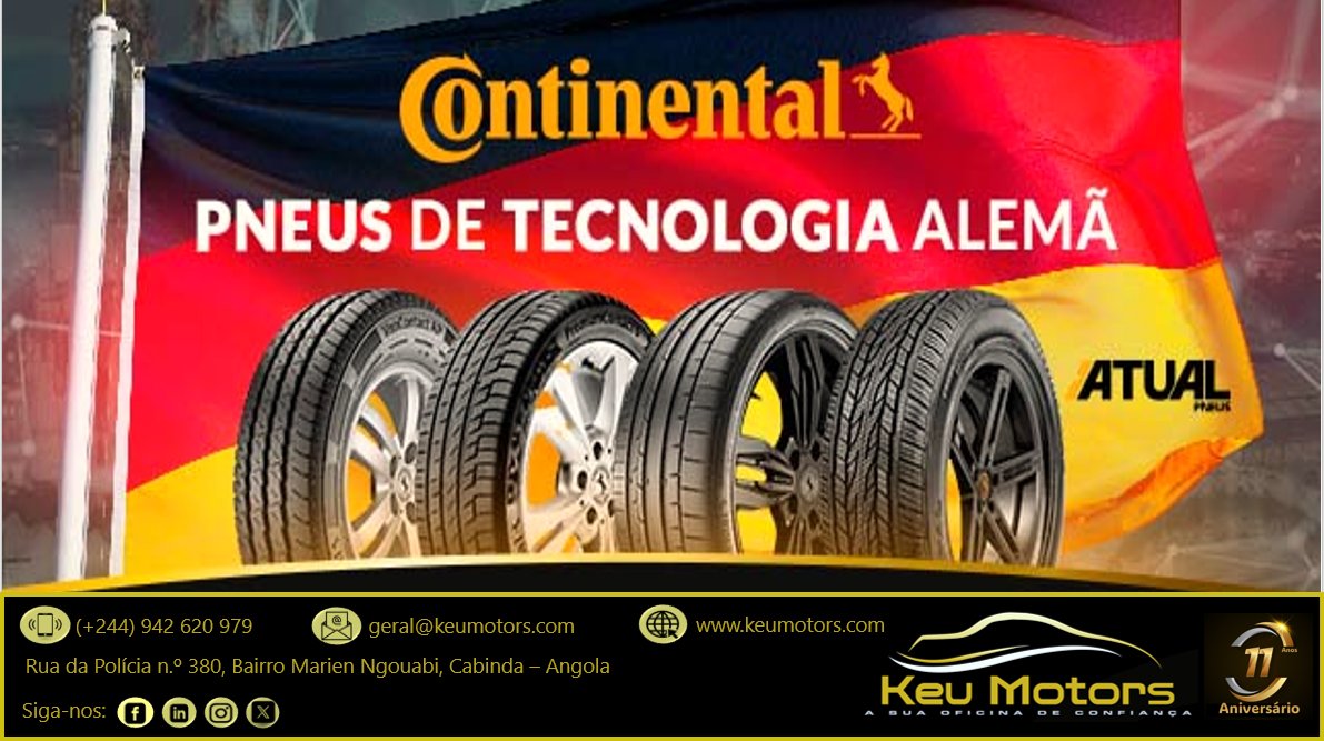 keumotors's tweet image. Pneus Continental, engenharia alemã, qualidade e garantia, disponíveis para si na Keu Motors, a sua oficina de confiança em Cabinda.
#KeuMotors #Cabinda #CastrolAutoService #Multimarcas #CastrolService #PneusContinental