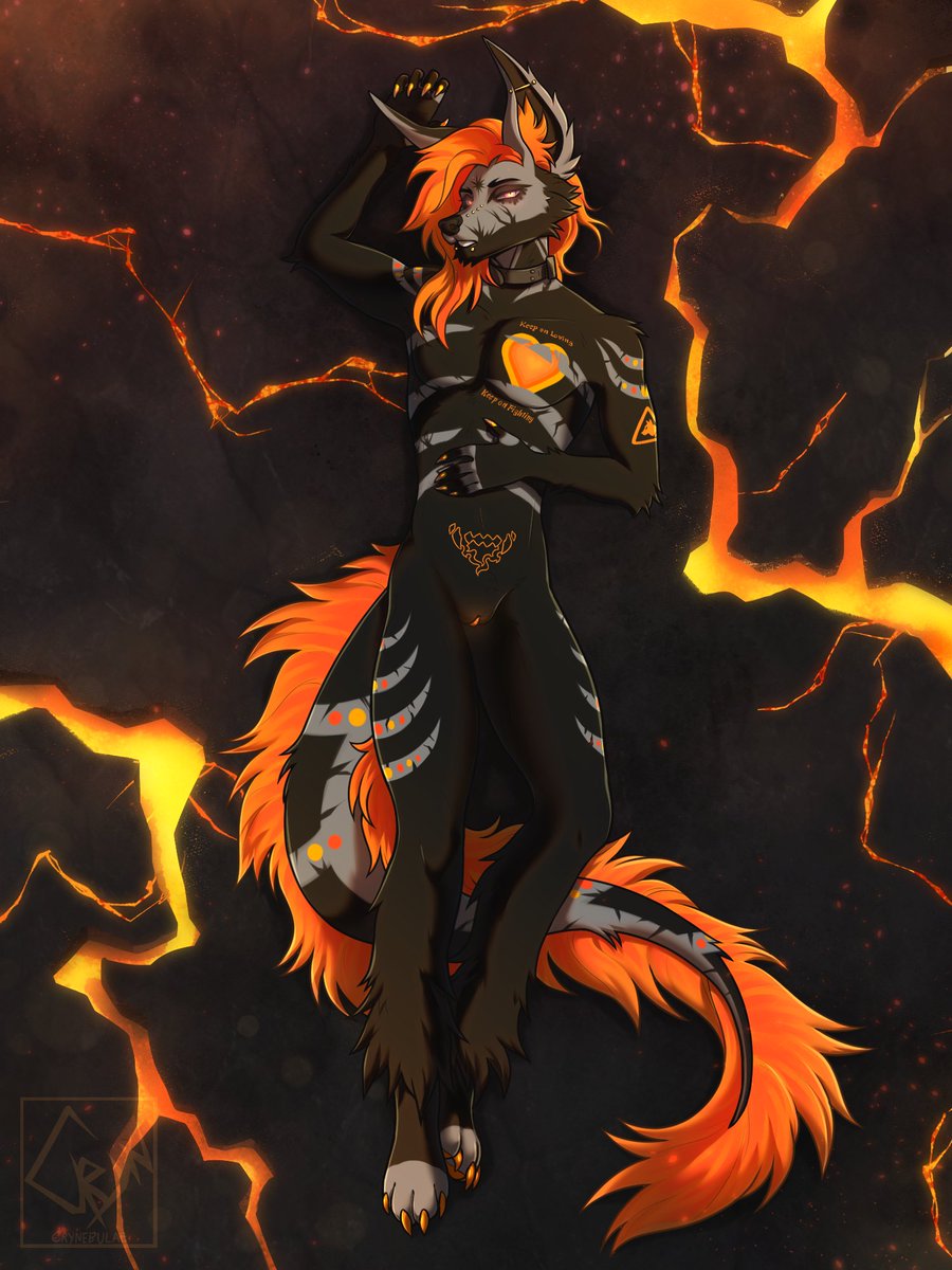RavenTheCryptid's tweet photo. I got a lovely piece done of my yote a while back done by @crynebulae!
Thank you so much again for the amazing piece https://t.co/8TrAgunYuJ