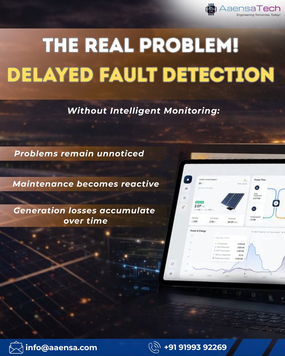 aaensa_tech's tweet photo. At AaensaTech, our smart monitoring solutions enable solar operators to detect faults early, improve energy yield, and optimise plant performance through data-driven insights. 

📧 info@aaensa.com
📞 +91 91993 92269
🌐 https://t.co/jKUfGfU7BI

 #SolarMonitoring #AaensaTech https://t.co/GN1wTEYGPX