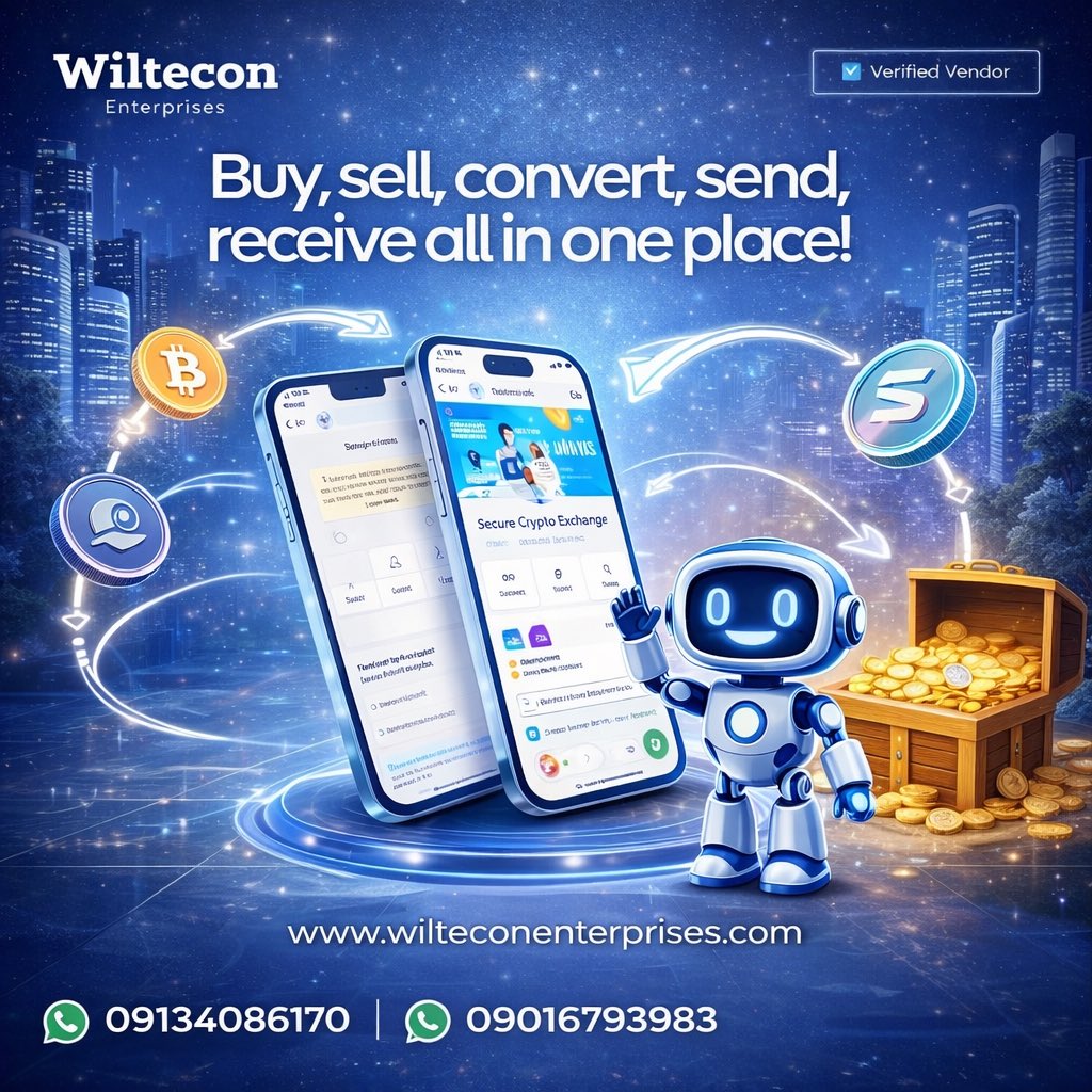wiltecon's tweet photo. Buy. Sell. Convert. Send. Receive — all in one secure platform.

Trade smarter, move faster, and manage your digital assets with confidence.

🌐 https://t.co/konk96JQSf
📲 09134086170 | 09016793983

#Wiltecon #CryptoTrading #DigitalAssets #CryptoExchange #Blockchain https://t.co/wxMN0DAMId