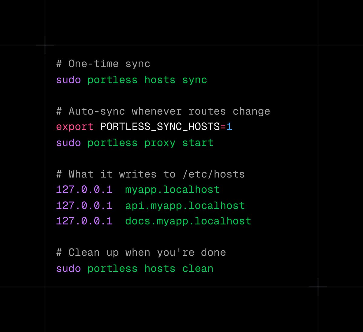 Hosts sync command list